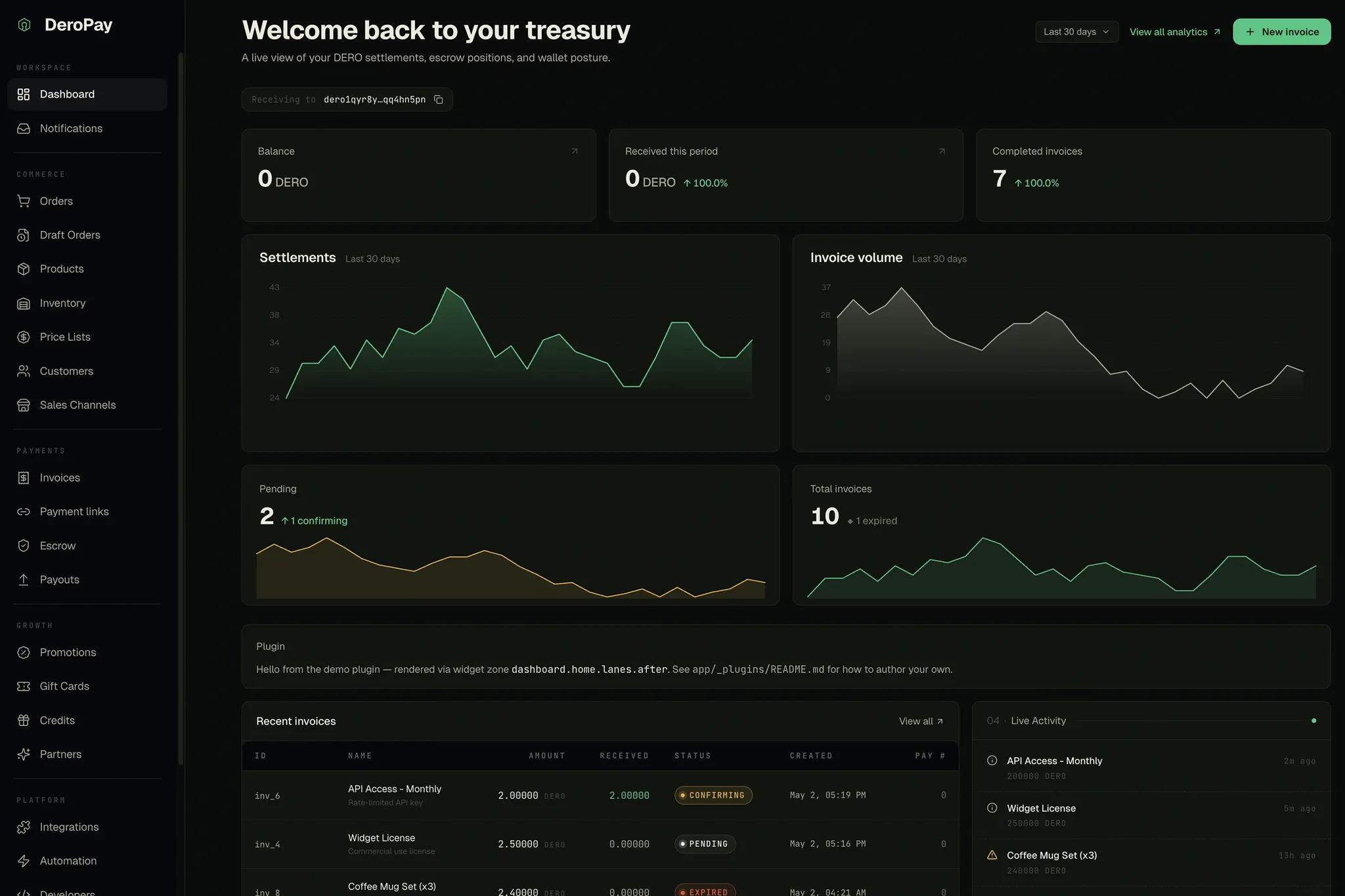 DeroPay Dashboard